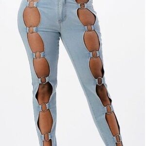 2/$30 Purple Candy Light Blue Women's Jeans with Buckle Detail Size M